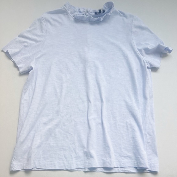 Me+Em me plus em too shirt ruffle neck size 12 light blue blouse me and em - Picture 1 of 4